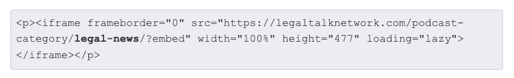 iframe sample code